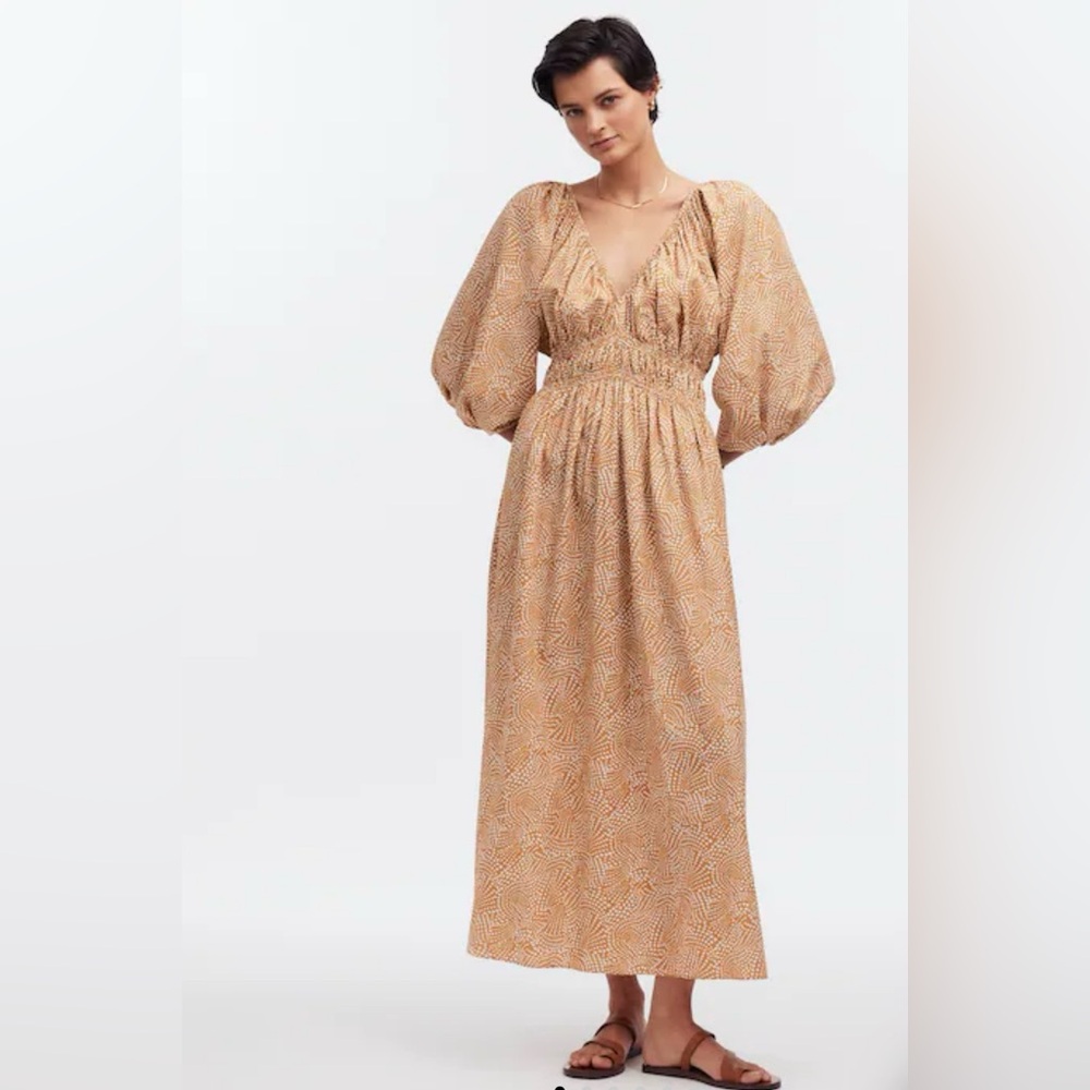 Madewell V-Neck Balloon-Sleeve Maxi Dress